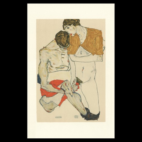 Egon Schiele, Lovers, 1913, Lithographie Schiele,