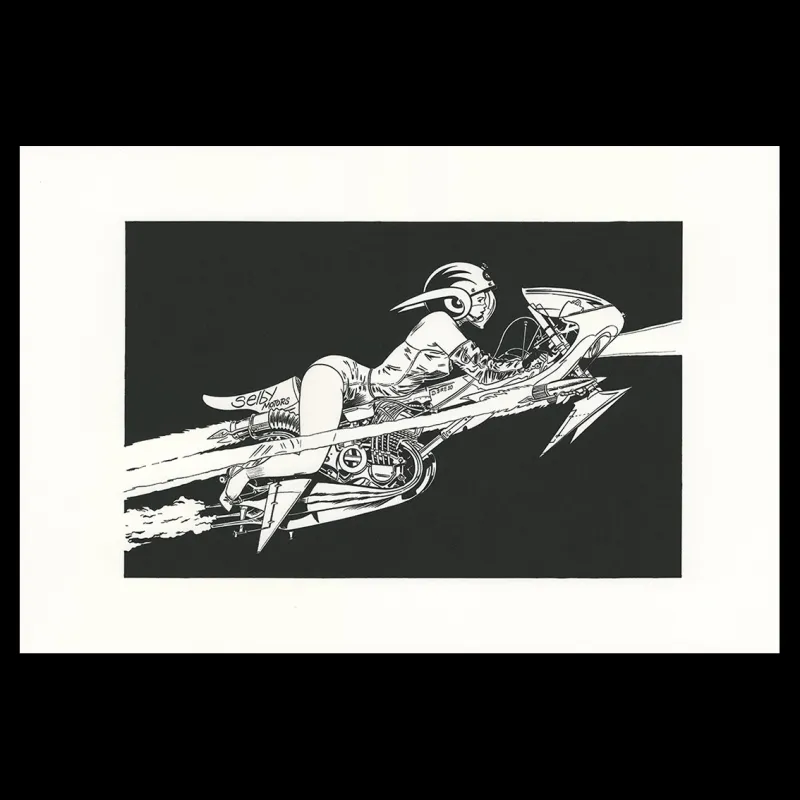 Denis Sire, Selby Motors, lithographie originale imprimée à 20 exemplaires