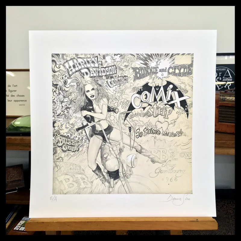 Denis Sire, BB, lithographie originale imprimée à 20 exemplaires