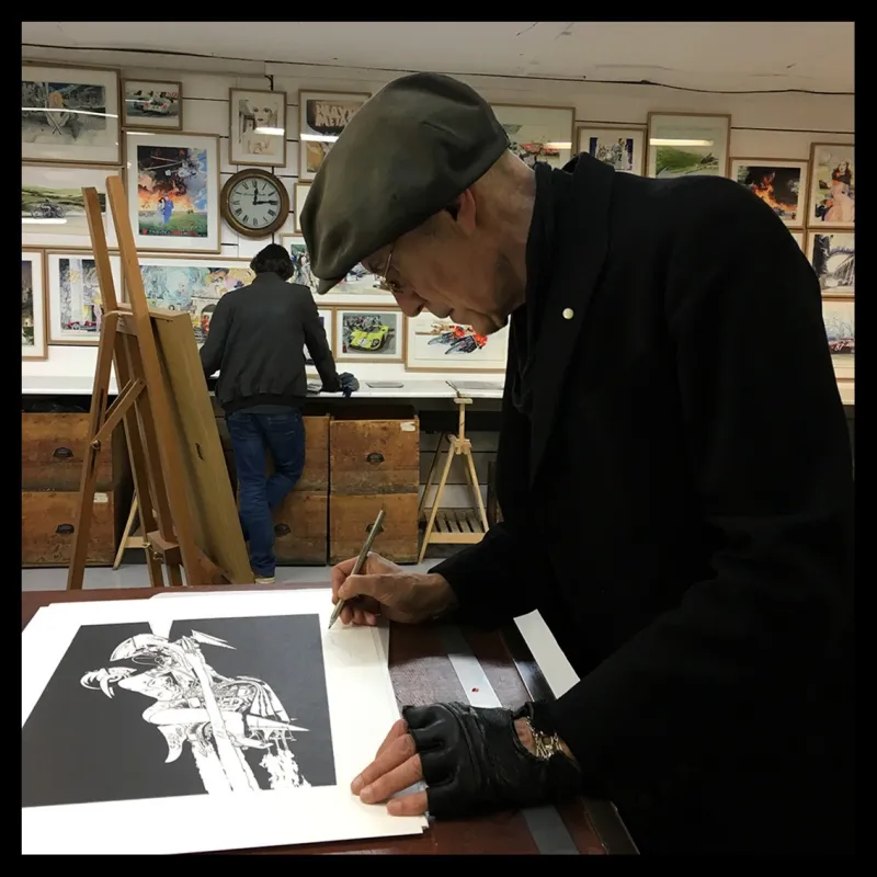 Denis Sire, Selby Motors, lithographie originale imprimée à 20 exemplaires