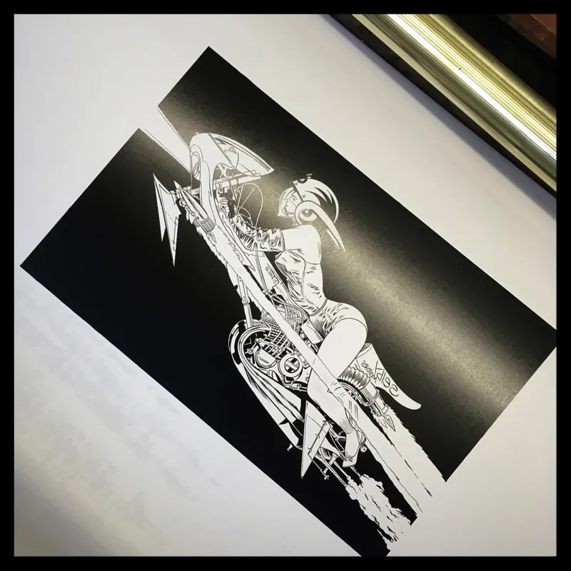 Denis Sire, Selby Motors, lithographie originale imprimée à 20 exemplaires