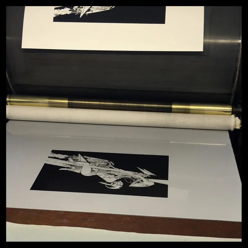 Denis Sire, Selby Motors, lithographie originale imprimée à 20 exemplaires