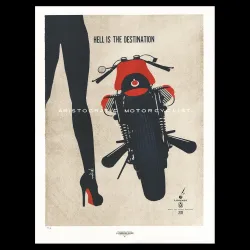 Lorenzo Eroticolor – Guzzi - "Hell is the Destination", lithographie