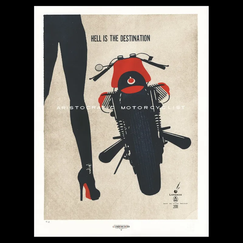Lorenzo Eroticolor – Guzzi - "Hell is the Destination", lithographie