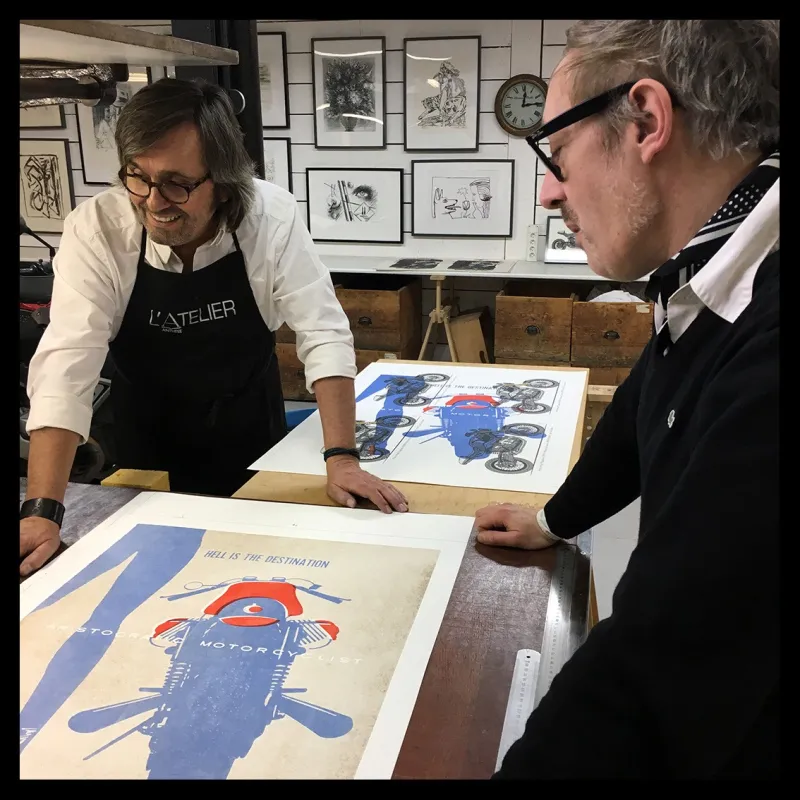Lorenzo Eroticolor – Guzzi - "Hell is the Destination", lithographie