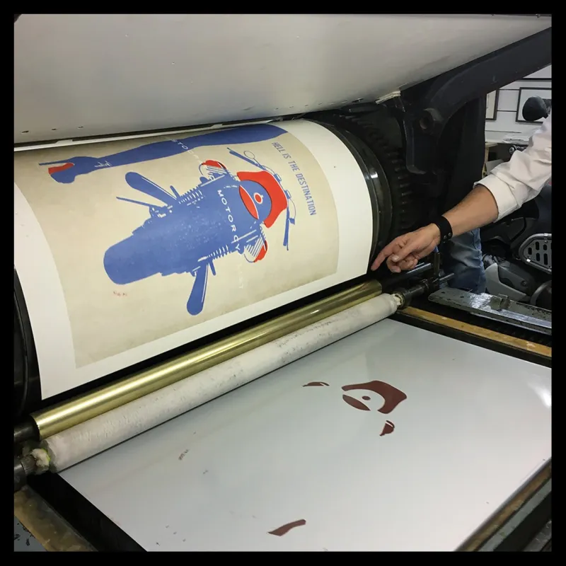 Lorenzo Eroticolor – Guzzi - "Hell is the Destination", lithographie