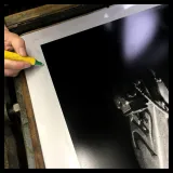 Photolithographie "Moteur Jap de 1920", 2018, Éditions Anthèse, photographie de Grégory Mathieu
