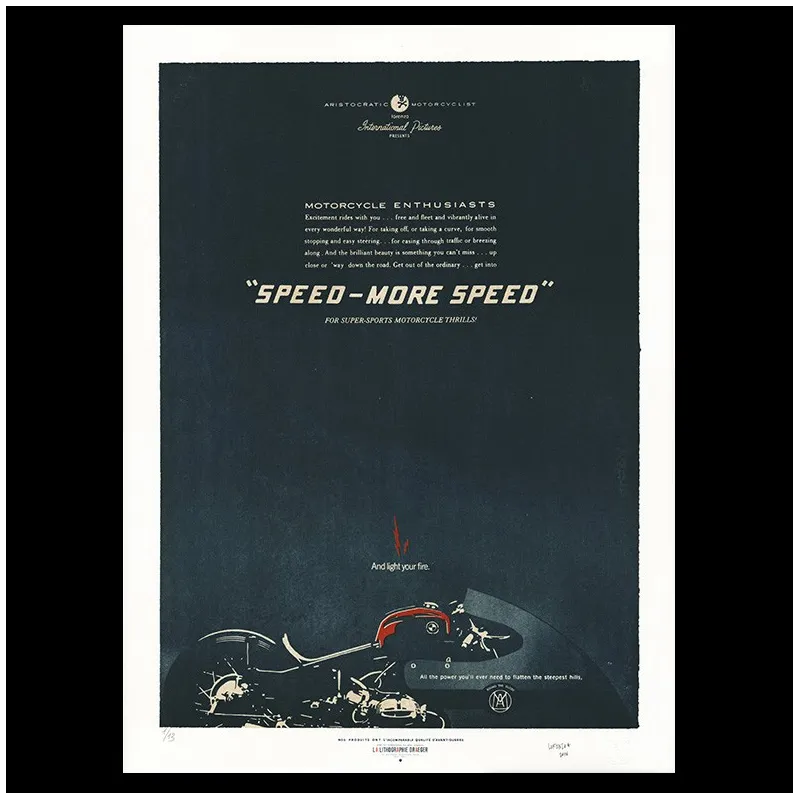 Lorenzo Eroticolor – BMW - "Speed - More Speed" - Lithographie - Affiche