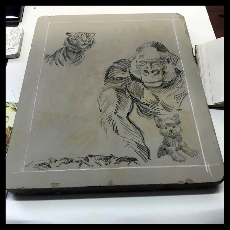 Lithographie "Animaux" par Olivier Martin et Jérôme Lereculey, 2019