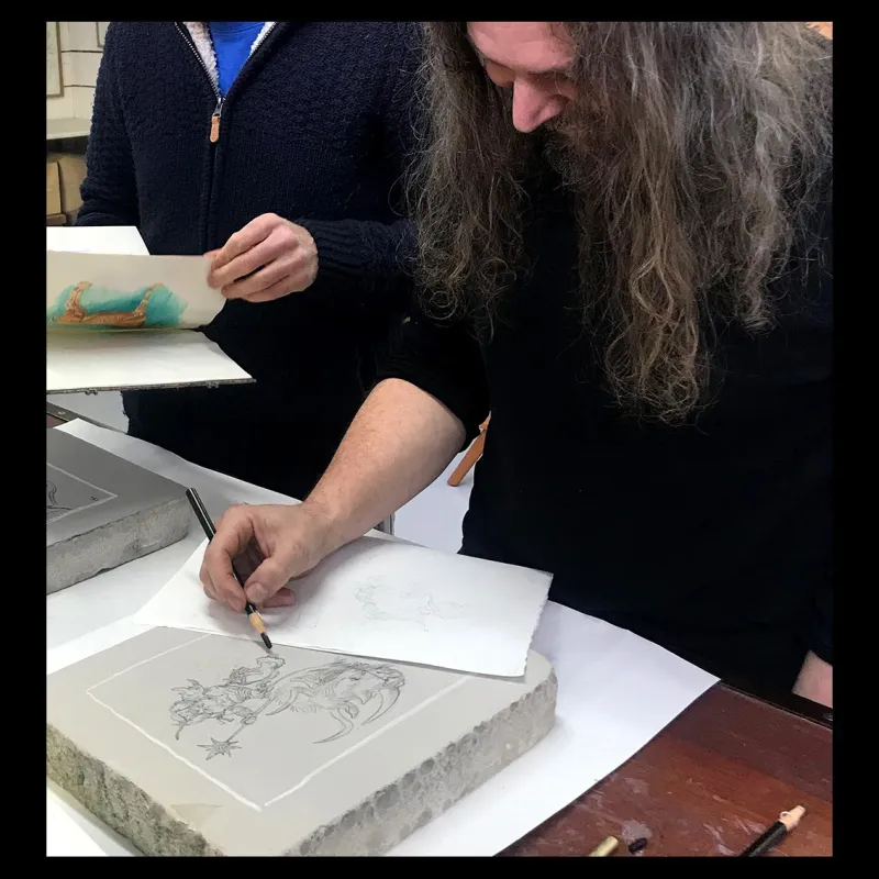 Lithographie "Wollodrïn" par Jérôme Lereculey
