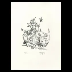 Lithographie "Wollodrïn" par Jérôme Lereculey