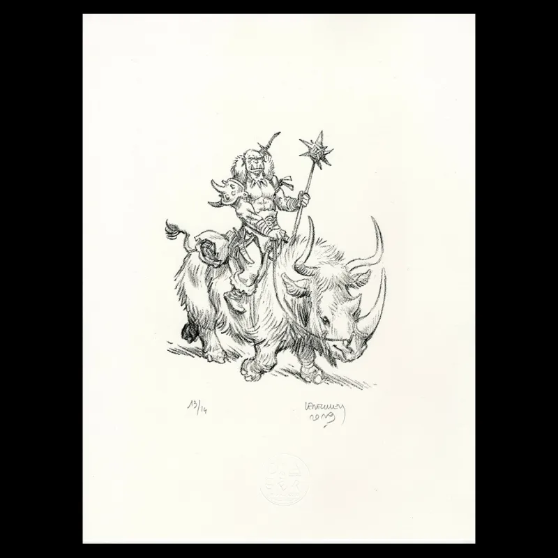 Lithographie "Wollodrïn" par Jérôme Lereculey