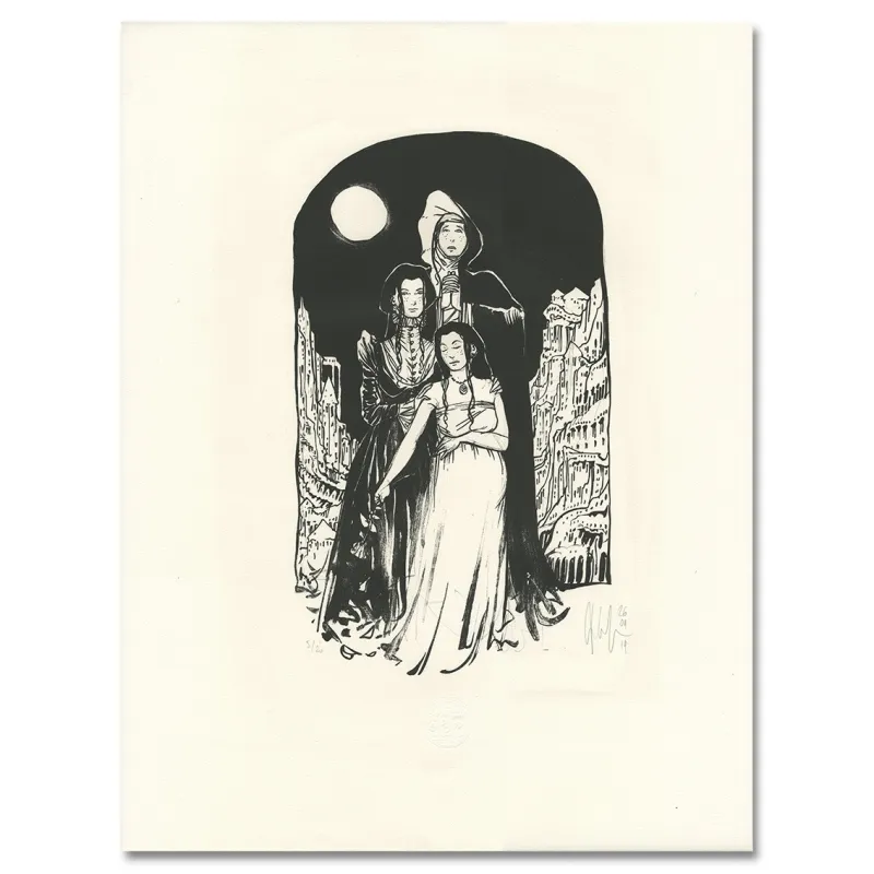 Eric Liberge lithographie, Suaire, Draeger, lithographie, BD,