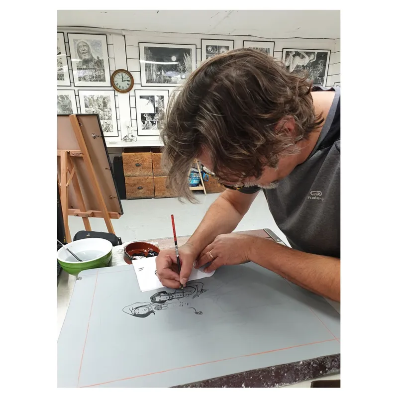 Eric Liberge lithographie, Suaire, Draeger, lithographie, BD,