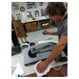 Eric Liberge lithographie, Suaire, Draeger, lithographie, BD,