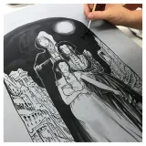 Eric Liberge lithographie, Suaire, Draeger, lithographie, BD,