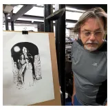 Eric Liberge lithographie, Suaire, Draeger, lithographie, BD,
