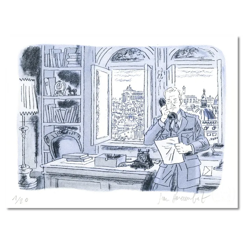 Blake et Mortimer, Jean Harambat, lithographie, estampes, BD,