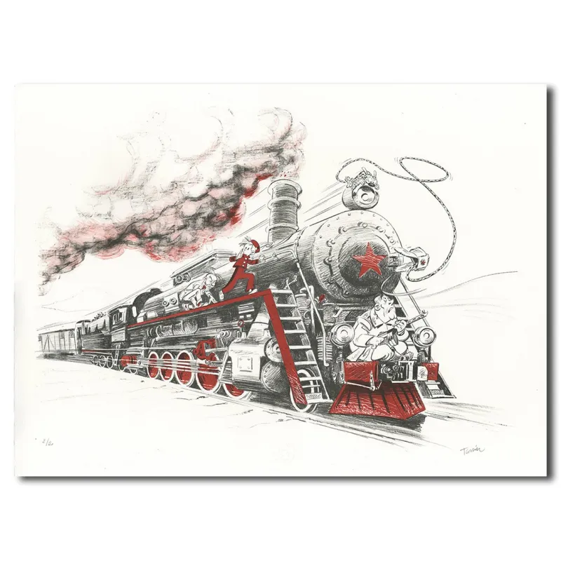 Tarrin lithographie, Spirou chez les soviets, Draeger, lithographie, BD,