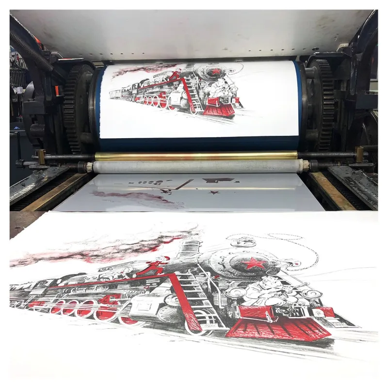 Tarrin lithographie, Spirou chez les soviets, Draeger, lithographie, BD,
