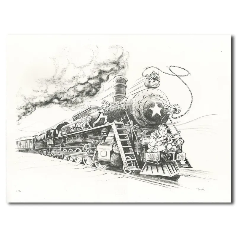 Tarrin lithographie, Spirou chez les soviets, Draeger, lithographie, BD,