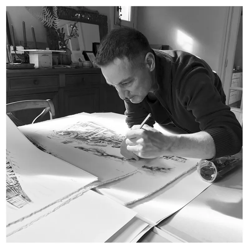 Tarrin lithographie, Spirou chez les soviets, Draeger, lithographie, BD,