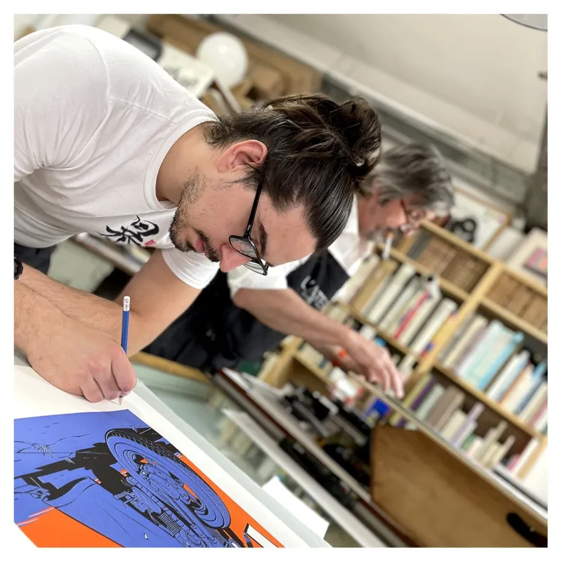 Sylvain Repos, Repos lithographie, Yojimbot, Draeger, lithographie, estampes, BD,