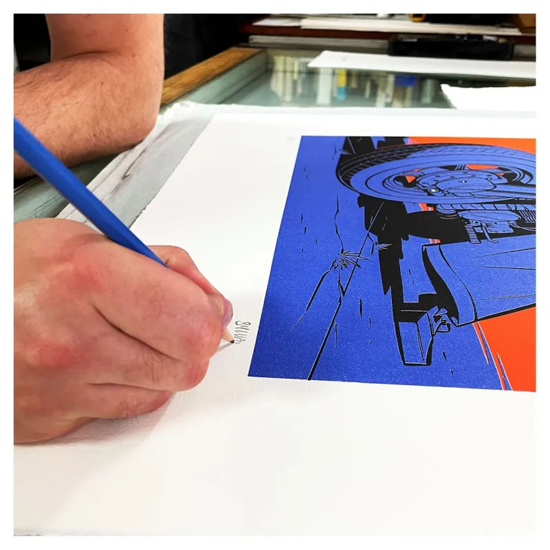 Sylvain Repos, Repos lithographie, Yojimbot, Draeger, lithographie, estampes, BD,