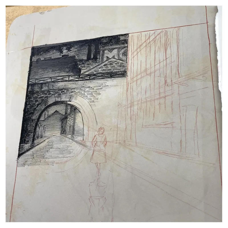 Lithographie "Madeleine, Résistante" par Dominique Bertail