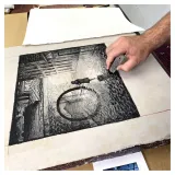 Lithographie "Madeleine, Résistante" par Dominique Bertail