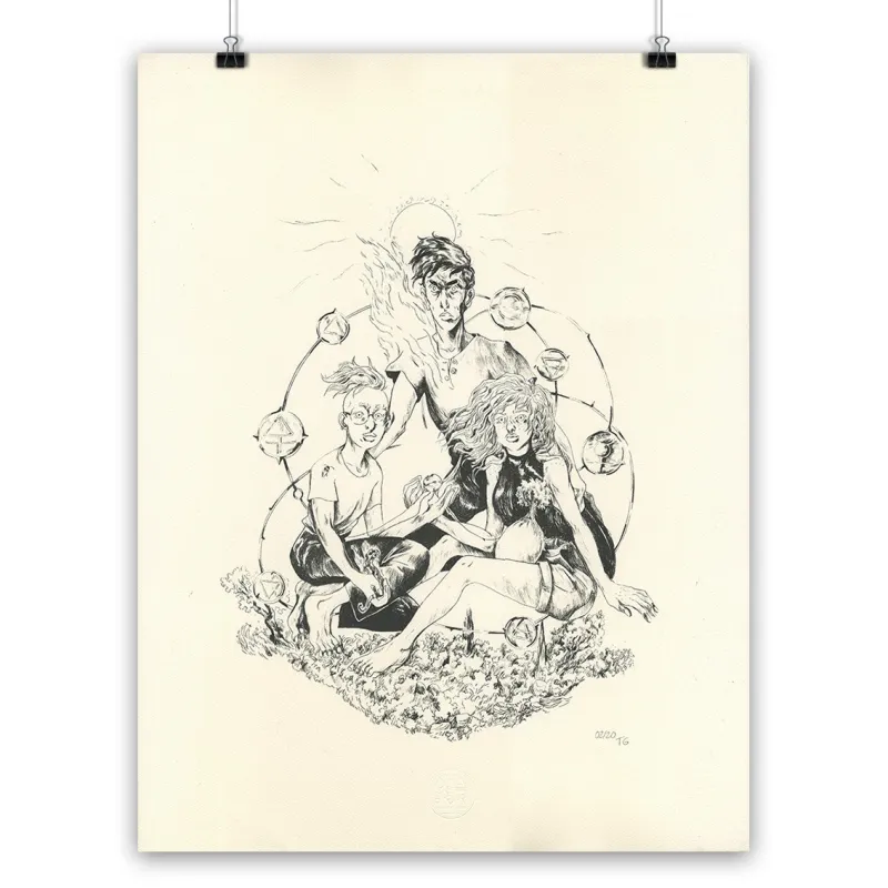 Lithographie, Thomas Gilbert, Nos Corps Alchimiques, Camille, Aniss, Sarah, 2021