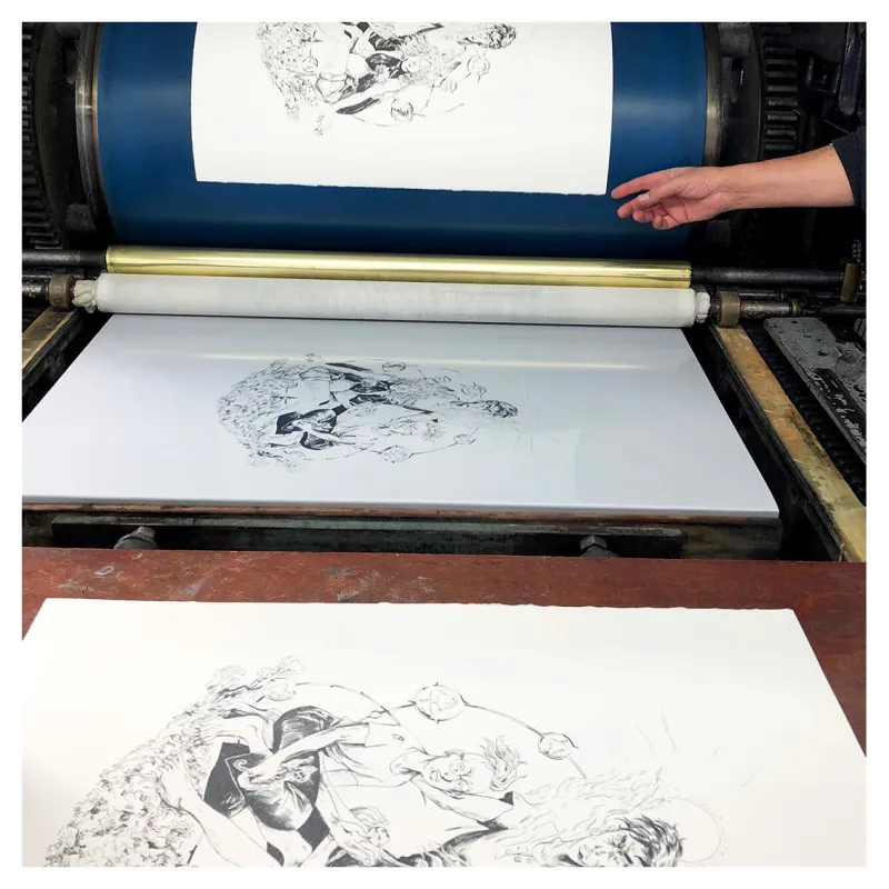 Lithographie, Thomas Gilbert, Nos Corps Alchimiques, Camille, Aniss, Sarah, 2021