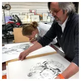 Lithographie, Thomas Gilbert, Nos Corps Alchimiques, Camille, Aniss, Sarah, 2021