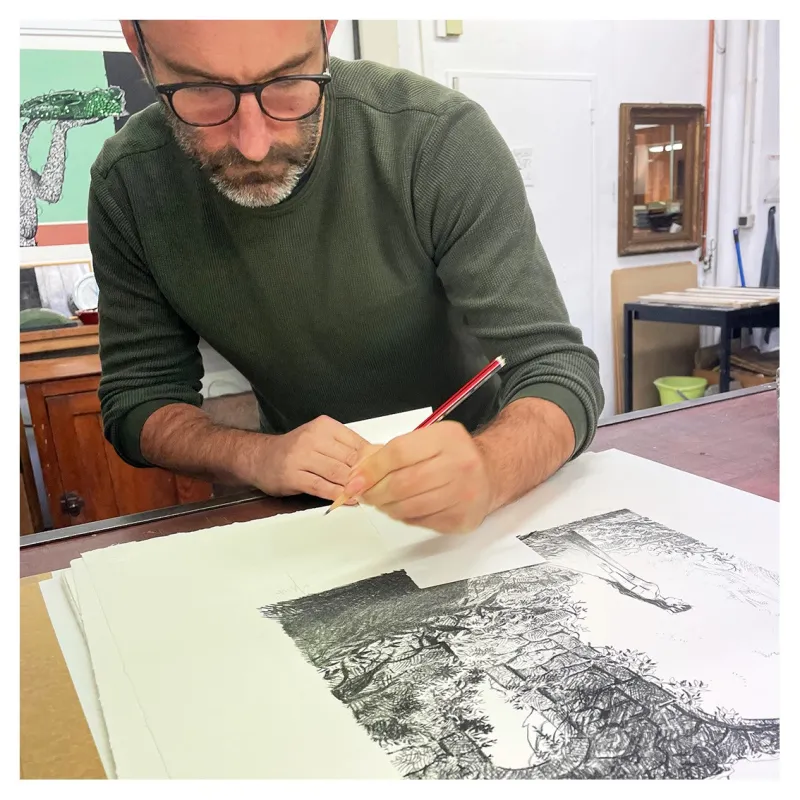 Vincent Mallié, Ténébreuse, Draeger, lithographie, estampes, anthese