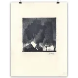 "Portrait, Madeleine résistante" deuxième lithographies de Dominique Bertail