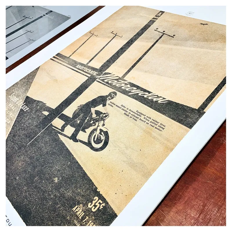 Lorenzo Eroticolor, Anthèse, Draeger Paris, lithographie, Aristocratic Motorcyclist