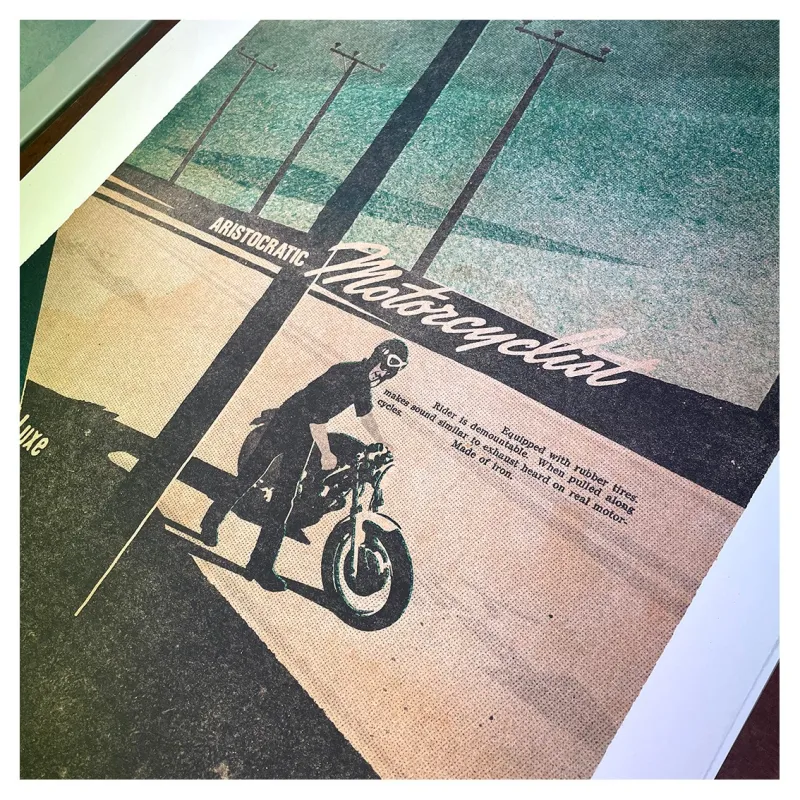 Lorenzo Eroticolor, Anthèse, Draeger Paris, lithographie, Aristocratic Motorcyclist
