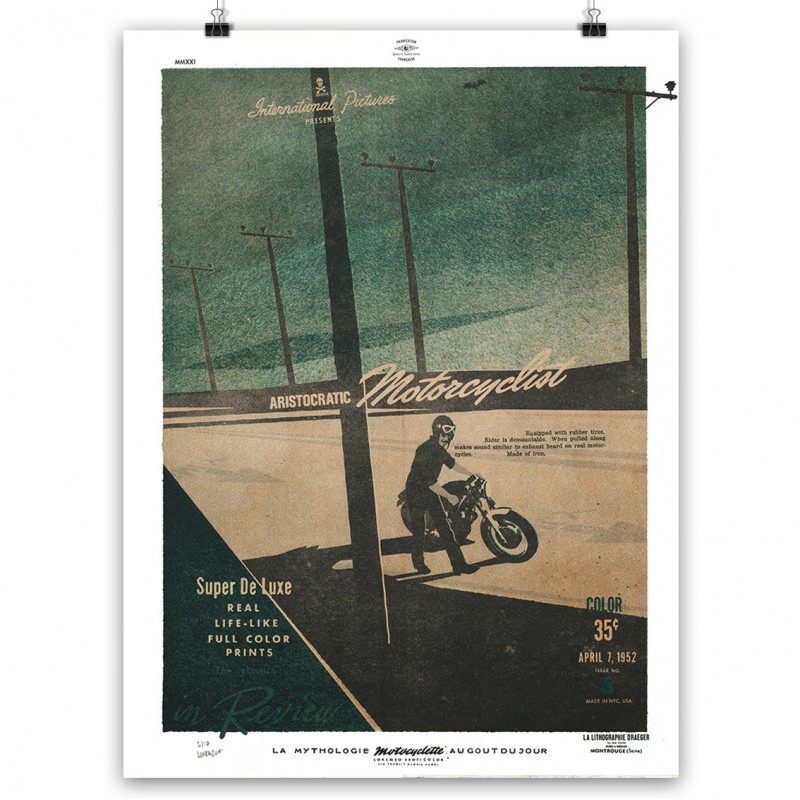 Lithographie Aristocratic Motorcyclist, In Review, 2021