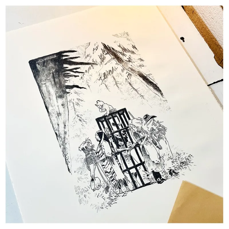 Lithographie, Anlor, "Ladies With Guns"