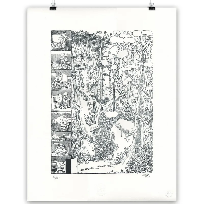 Lithographie "Connexion" par POZLA