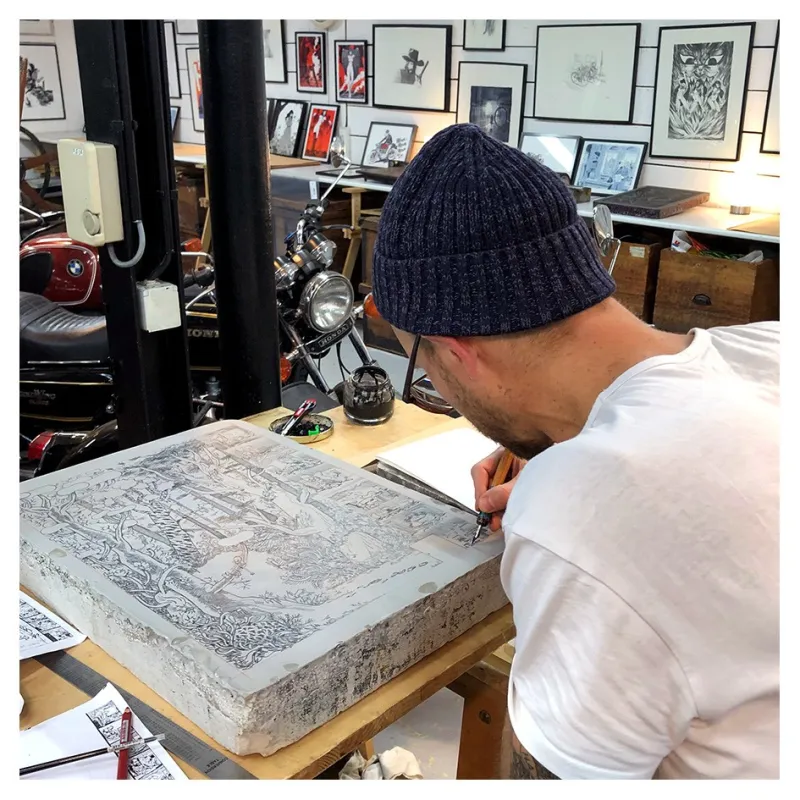 Lithographie "Connexion" par POZLA