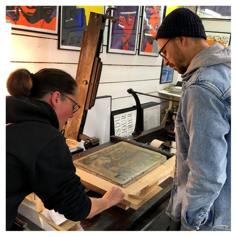 Lithographie "Connexion" par POZLA