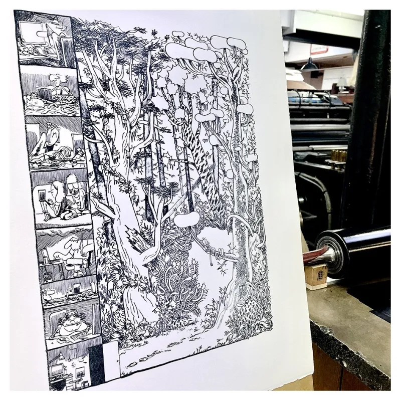 Lithographie "Connexion" par POZLA