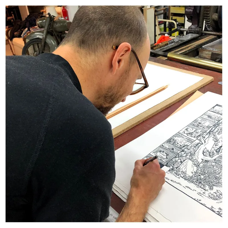Lithographie "Connexion" par POZLA