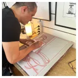 Lithographie “O. adossée”, Hubert de Lartigue