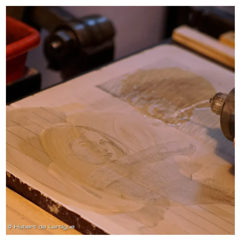Lithographie “O. adossée”, Hubert de Lartigue, photo © H. de Lartigue