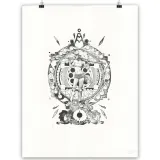 Lithographie "Mécanique céleste" de Merwan Chabane