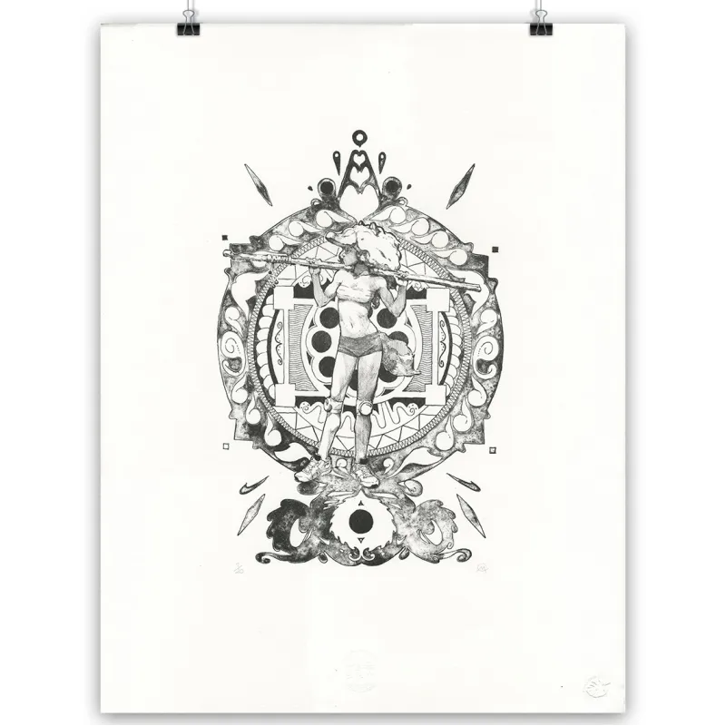 Lithographie "Mécanique céleste" de Merwan Chabane