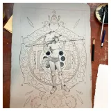 Lithographie "Mécanique céleste" de Merwan Chabane