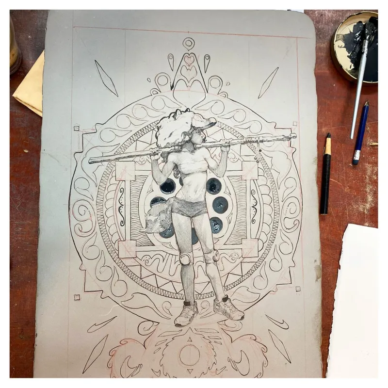 Lithographie "Mécanique céleste" de Merwan Chabane